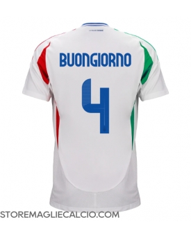 Italia Alessandro Buongiorno #4 Maglia Gara Trasferta Repliche Europei 2024